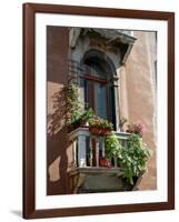 Flowers on Villa Balcony, Venice, Italy-Lisa S^ Engelbrecht-Framed Photographic Print