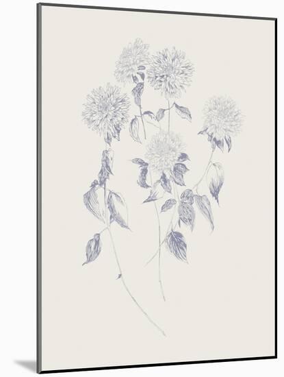 Flowers on White VI Blue-Wild Apple Portfolio-Mounted Art Print