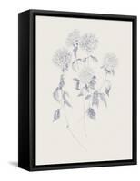 Flowers on White VI Blue-Wild Apple Portfolio-Framed Stretched Canvas