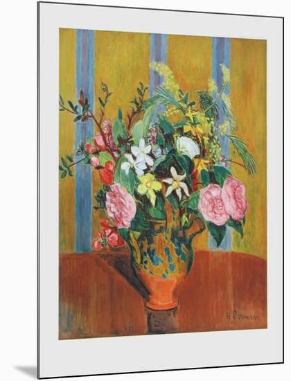 Flowers on Yellow Ground-Hans Purrmann-Mounted Collectable Print