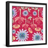 Flowers, Passion Flower Color-Belen Mena-Framed Giclee Print
