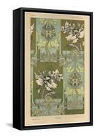 Flowers, Plate 25, Fantaisies Decoratives, Librairie de l'Art, Paris, 1887-Jules Auguste Habert-dys-Framed Stretched Canvas