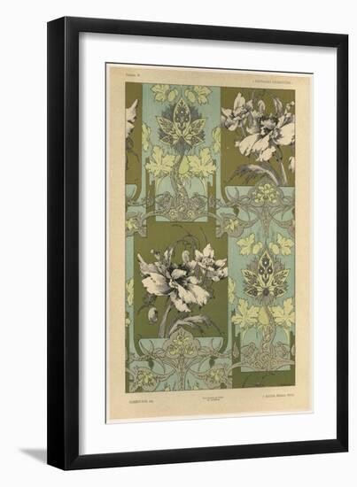 Flowers, Plate 25, Fantaisies Decoratives, Librairie de l'Art, Paris, 1887-Jules Auguste Habert-dys-Framed Giclee Print