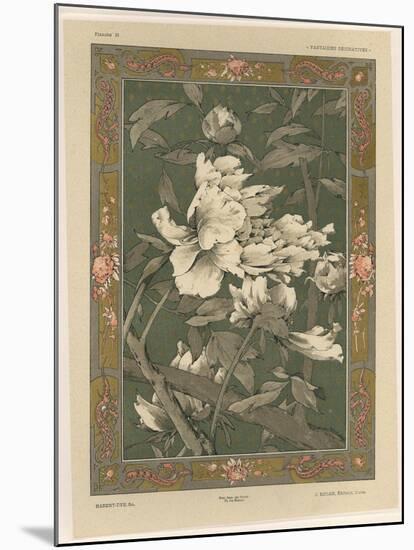 Flowers, Plate 31, Fantaisies Decoratives, Librairie de l'Art, Paris, 1887-Jules Auguste Habert-dys-Mounted Giclee Print