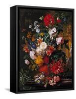 Flowers' Pot in a Garden-null-Framed Stretched Canvas