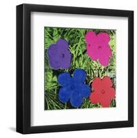 Flowers (Purple, Blue, Pink, Red)-Andy Warhol-Framed Art Print