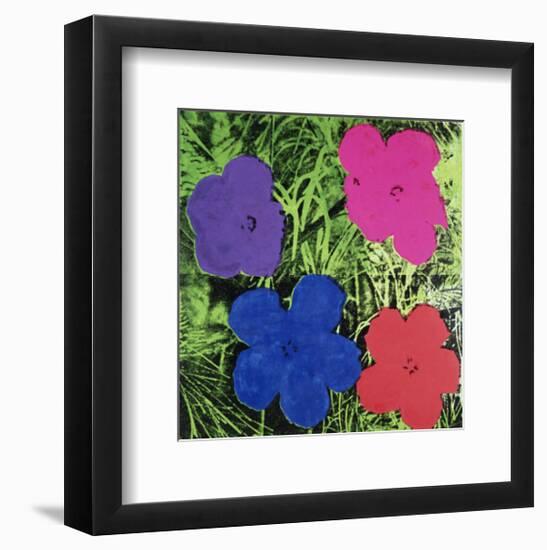 Flowers (Purple, Blue, Pink, Red)-Andy Warhol-Framed Art Print