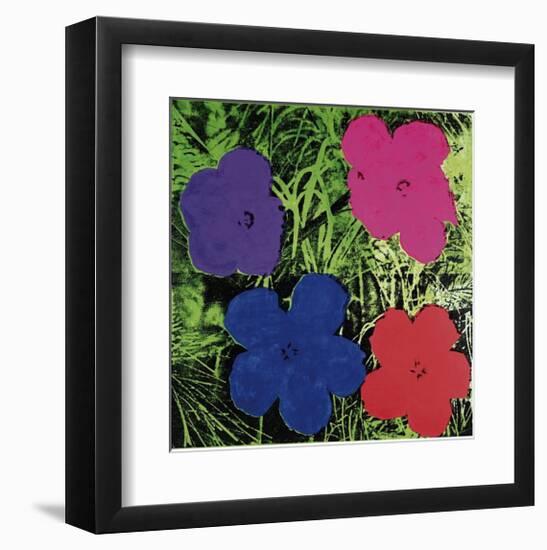 Flowers (Purple, Blue, Pink, Red)-Andy Warhol-Framed Giclee Print