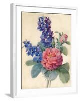 Flowers, Roses and Larkspur-Camile de Chanteraine-Framed Giclee Print