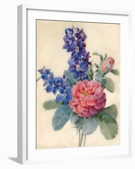 Flowers, Roses and Larkspur-Camile de Chanteraine-Framed Giclee Print