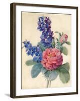 Flowers, Roses and Larkspur-Camile de Chanteraine-Framed Giclee Print