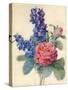 Flowers, Roses and Larkspur-Camile de Chanteraine-Stretched Canvas