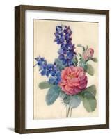 Flowers, Roses and Larkspur-Camile de Chanteraine-Framed Giclee Print