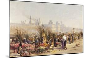 Flowers Sellers on the Banks of the Seine-Gustave Fraipont-Mounted Giclee Print