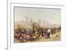 Flowers Sellers on the Banks of the Seine-Gustave Fraipont-Framed Giclee Print