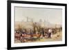 Flowers Sellers on the Banks of the Seine-Gustave Fraipont-Framed Giclee Print