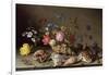 Flowers, Shells and Insects on a Stone Ledge-Balthasar van der Ast-Framed Giclee Print