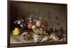 Flowers, Shells and Insects on a Stone Ledge-Balthasar van der Ast-Framed Giclee Print