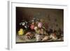 Flowers, Shells and Insects on a Stone Ledge-Balthasar van der Ast-Framed Giclee Print