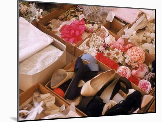 Flowers, Shoes and Other Accessories at Dior's Studio-Loomis Dean-Mounted Photographic Print