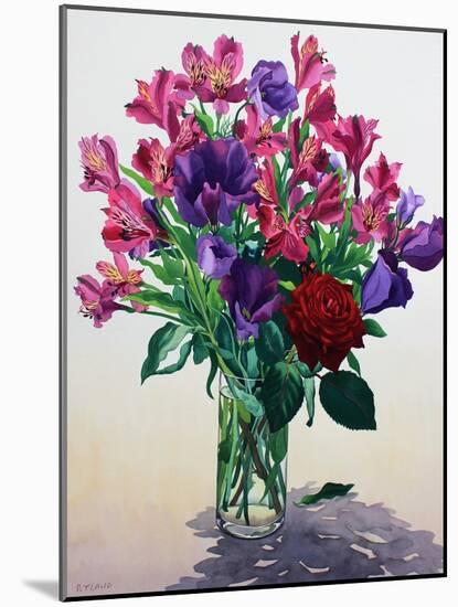 Flowers with Red Rose-Christopher Ryland-Mounted Giclee Print