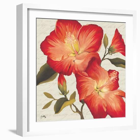 Flowers with Script II-Elizabeth Medley-Framed Art Print