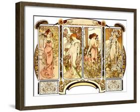 Flowers-Alphonse Mucha-Framed Giclee Print