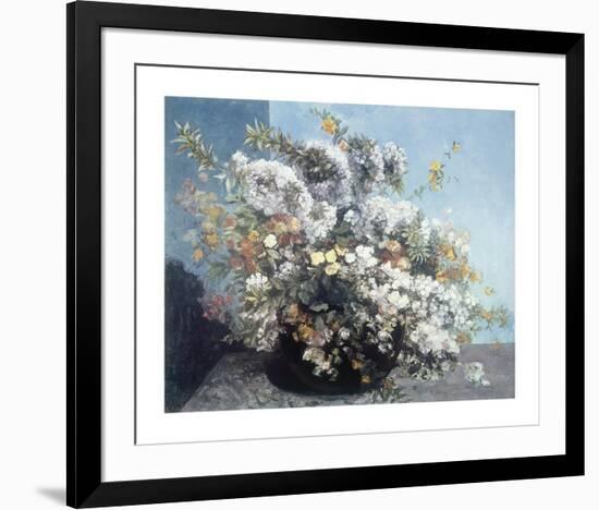 Flowers-Gustave Courbet-Framed Premium Giclee Print