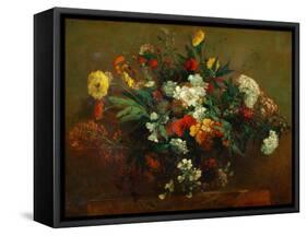 Flowers-Eugene Delacroix-Framed Stretched Canvas