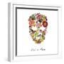 Flowerskull 2-Victoria Brown-Framed Art Print