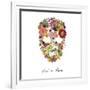 Flowerskull 2-Victoria Brown-Framed Art Print