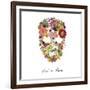 Flowerskull 2-Victoria Brown-Framed Art Print