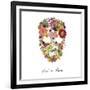 Flowerskull 2-Victoria Brown-Framed Art Print