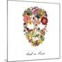 Flowerskull 2-Victoria Brown-Mounted Art Print