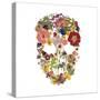 Flowerskull 3-Victoria Brown-Stretched Canvas