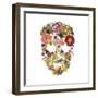 Flowerskull 3-Victoria Brown-Framed Art Print