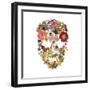 Flowerskull 3-Victoria Brown-Framed Art Print