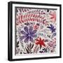 Flowery Dreams II-Blue Fish-Framed Art Print