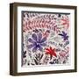 Flowery Dreams II-Blue Fish-Framed Art Print