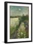 Flowery Meadow at Veierland, 1887 (Oil on Cardboard Mounted Canvas)-Edvard Munch-Framed Giclee Print