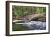 Flowing Merced River and Pohono Bridge, Yosemite-null-Framed Photographic Print