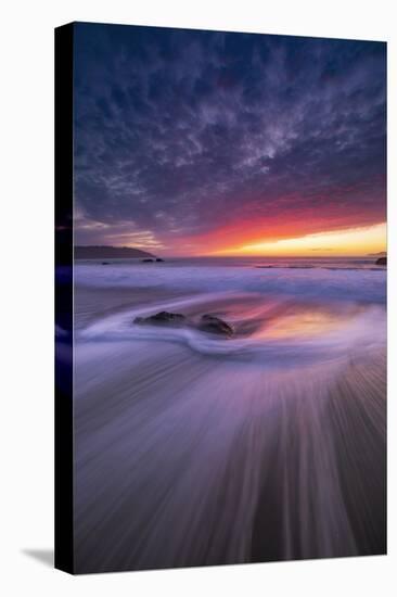 Flowing Tides Moody Sunset Seascape, Marshall Beach, San Francisco-Vincent James-Stretched Canvas