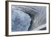 Flowing water and ice on partially frozen river, River Nith, Dumfries and Galloway, Scotland-Michael Durham-Framed Photographic Print