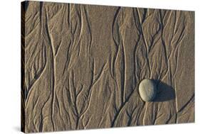 Flowing Water Creates Intricate Patterns in the Sand on a Southern California Beach-Neil Losin-Stretched Canvas