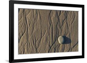 Flowing Water Creates Intricate Patterns in the Sand on a Southern California Beach-Neil Losin-Framed Photographic Print