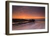 Flowing Water over the Beach at Sunrise-A Periam Photography-Framed Photographic Print