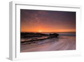 Flowing Water over the Beach at Sunrise-A Periam Photography-Framed Photographic Print