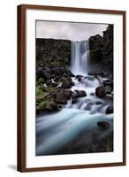 Flowing Waterfall Mood, Öxarárfoss, Iceland-Vincent James-Framed Photographic Print