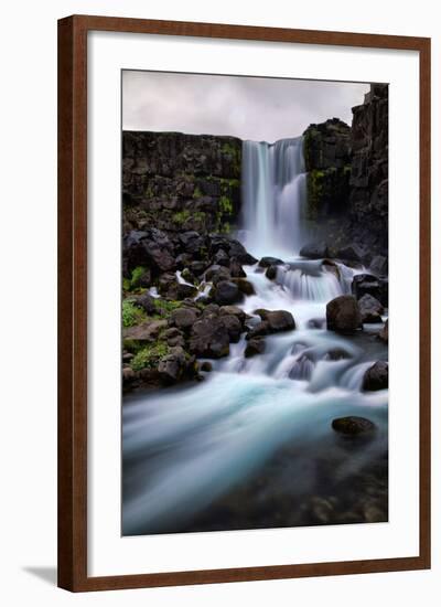 Flowing Waterfall Mood, Öxarárfoss, Iceland-Vincent James-Framed Photographic Print