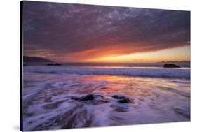 Flowing Waters Sunset Seascape, Marshall Beach, San Francisco-Vincent James-Stretched Canvas